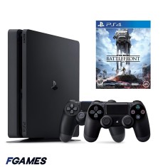 Consola Sony Playstation 4 Slim Ps4 500gb + Doua Controllere + Star Wars Battlefront PlayStation 4, Second-Hand