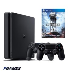 Consola Sony Playstation 4 Slim Ps4 500gb + Doua Controllere + Star Wars Battlefront PlayStation 4, Second-Hand