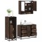 vidaXL Set mobilier de baie, 3 piese, stejar maro, lemn prelucrat 3300994