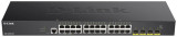 Switch D-Link DGS-1250-28X , 24 porturi Gigabit, 4 porturi SFP+, Capacity 128Gbps, CPU Speed: 800 Mhz, DDR3 2Gb, Flash Memory 64MB, Buffer 12MBits Aut