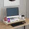 Suport monitor Tjele 54x30x7 cm mdf alb culoarea lemnului [en.casa] HausGarden Leisure