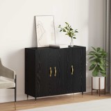 vidaXL Bufet Stejar Negru 90 x 34 x 80 cm Lemn compozit 879581