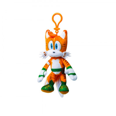 Sonic Prime - Jucarie de plus cu agatatoare, 15 cm, Tails, strip foto