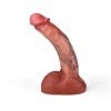 Dildo Realistic Ralf Silicon Lichid Maro 20cm, Ventuza, Texturat, Hipoalergenic