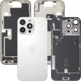 Capac Baterie Apple iPhone 16 Pro Max, Cu Carcasa Mijloc, Full Parts, Alb (White Titanium), Swap