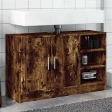 vidaXL Dulap de chiuvetă, stejar fumuriu, 90x29x55 cm, lemn prelucrat
