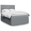 VidaXL Pat box spring cu saltea, gri deschis, 140x190 cm, textil 3292065