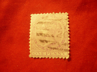 Timbru Noua Zeelanda 1874 Regina Victoria , val. 1p violet stampilat foto