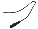 Cablu DC 5,5/2,1 Soclu Drept Negru 0,25m, WEST POL