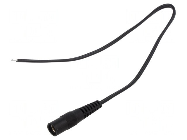 Cablu DC 5,5/2,1 Soclu Drept Negru 0,25m