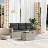 VidaXL Set canapea de grădină cu perne, 4 piese, gri deschis poliratan 3252209