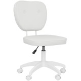 Vinsetto Scaun de birou fără brațe, fauteuil de birou, &icirc;nălțime reglabilă, rotativ 360&deg;, 46 x 59 x 82-92 cm, alb | Aosom Romania
