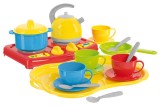 Set de vesela cu miniaragaz, TechnoK, 19 piese, in cutie