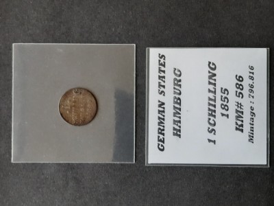 1 Schilling 1855, Statele germane (Hamburg) - A 3993 foto