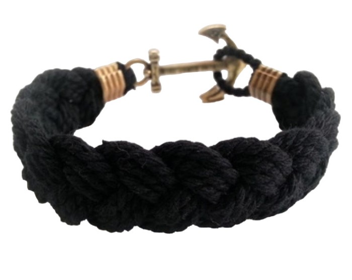 Bratara Barbati, Zamo&reg;, Nautica, KJP, Inchizatoare Ancora din Cupru, Snur Negru