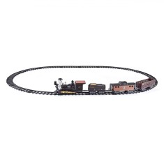 Jucărie Tren Electric, Western, 3 Vagoane și Locomotivă, Sunet și Lumini, Telecomandă, 16 Sine, Multicolor