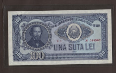 ROMANIA 100 LEI , SERIE ROSIE 1952 UNC foto