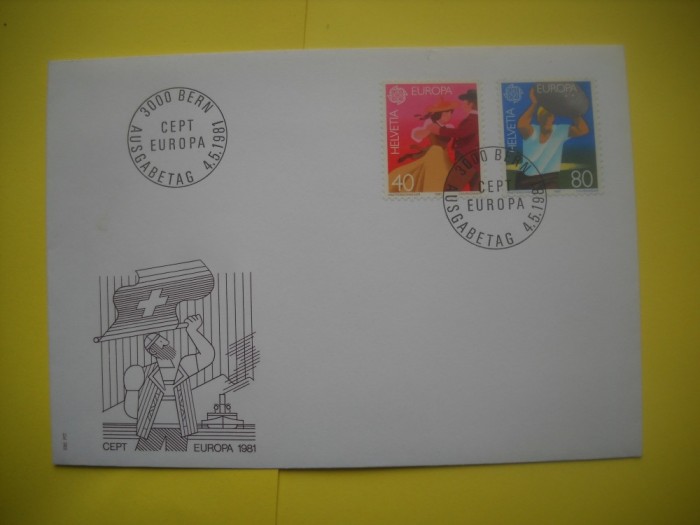 HOPCT PLIC FDC S NR 97 ELVETIA -EUROPA CEPT 1981