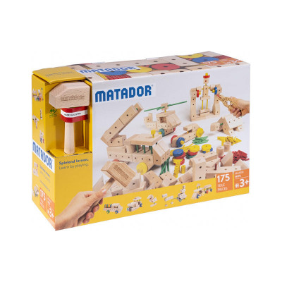 Set cuburi de constructie din lemn Maker 175 piese, +3 ani Matador EduKinder World foto