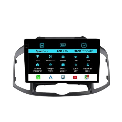 Navigatie Dedicata Chevrolet Captiva (2011-2016), Incell 10Inch, 2Gb Ram, 32Gb Stocare, Carplay foto