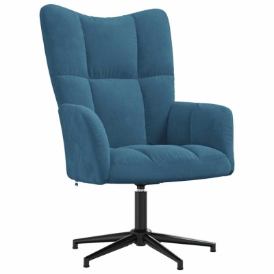 vidaXL Scaun de relaxare, albastru, catifea 328105 foto
