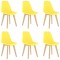 vidaXL Scaune de sufragerie, 6 buc., galben, material textil
