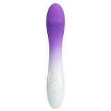 Vibrator Punctul G Elemental, 30 Moduri Vibratii, Silicon, Mov/Alb, 19 cm