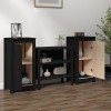 VidaXL Servante, 2 buc., negru, 40x35x80 cm, lemn masiv de pin