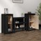 vidaXL Servante, 2 buc., negru, 40x35x80 cm, lemn masiv de pin