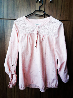 Bluza Ruff Hewn camasa bumbac Made in India, dantela material calitativ masura M foto