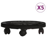 Cumpara ieftin Carucioare de plante cu roti 5 buc. negru diametru 30 cm 170 kg