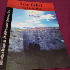 REVISTA VOX LIBRI NR.2 /2018 BIBLIOTECA JUDETEANA OVID DENSUSIANU HUNEDOARA DEVA