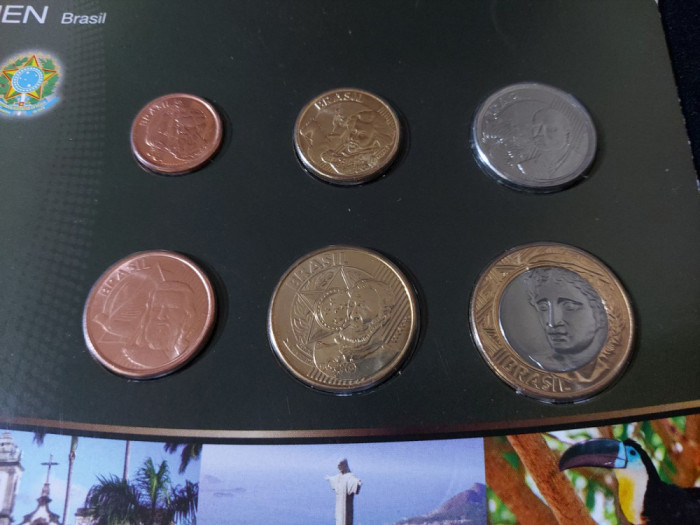 Seria completata monede - Brazil 2004-2009 , 6 monede