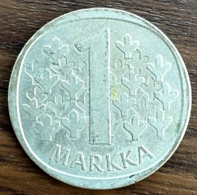 Moneda Finlanda - 1 Markka 1966 - Argint slab foto