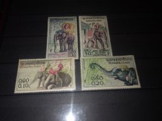 TIMBRE LAOS 1958 ELEFANTI 4 VALORI foto
