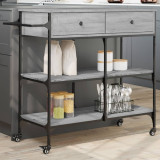 Gossi carucior de bucatarie, gri sonoma, 105x42x95 cm, lemn prelucrat