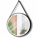 Oglindă Rotundă LED Suspendată pe Curea 80cm 105