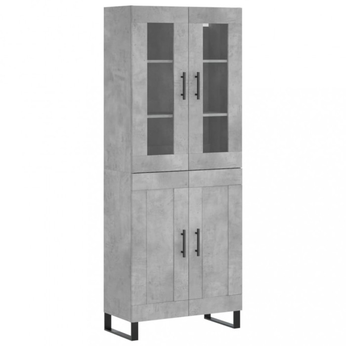 Dulap inalt, gri beton, 69,5x34x180, lemn compozit