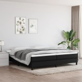 VidaXL Pat box spring cu saltea, negru, 200x200 cm, textil