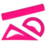 Set Rigle Flexible, Fucsia, 20cm, 3 Bucăți, Oem