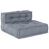 VidaXL Canapea puf modulară 4 locuri, convertibilă, gri, textil