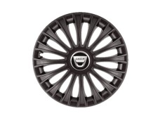 Set 4 capace roti pentru Dacia, model Dino Black, R15
