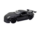 Machetă metalică Porsche 911 GT3 neagru scara 1:32 cu lumini sunete uși deschizabile și mecanism cu resort