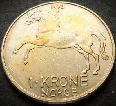Moneda 1 COROANA / KRONE - NORVEGIA, anul 1973 * cod 4357 foto