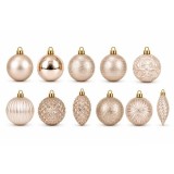 SET ORNAMENTE PLASTIC DE CRACIUN / BEJ-DESCHIS - 78P
