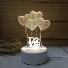 Lampa Veghe 3D, Model Inimi, LED, USB, Alb foto