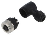 Conector M12 mufă mamă 4 pini 4A 125V IP67 unghiular pe cablu LUTRONIC