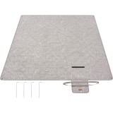 SONGMICS Patura picnic impermeabila 200x200 cm, cu ancore de fixare, pliabila, lavabila, multistrat, kaki cu model tropical Household NewTrend