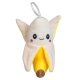 Jucarie de plus banana, 18 cm, galbena, cu detalii brodate, CMCLASS