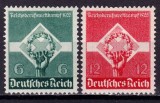 ✅ ( S42 ) Germania Reich 1935 "Concursul Național de Formare Profesională" serie Michel 571/572, nestampilate , guma cu sarniera ,subtieri